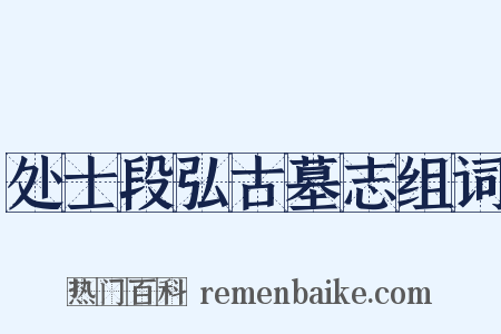 处士段弘古墓志组词是什么意思的图片
